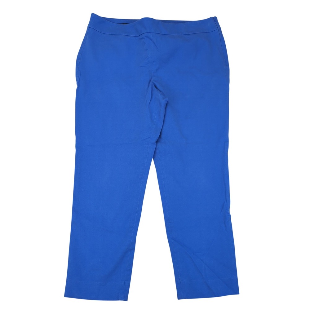 Talbots Chatham Ankle Pants Womens‎ 14P Blue Cotton Blend Career Casual